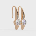 Modern Round Brilliant Diamond Spike Stud Earrings in Gold