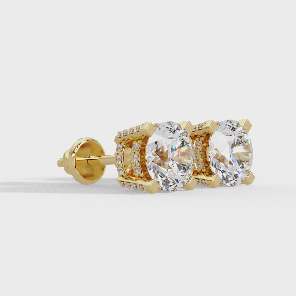 Round Brilliant Lab Grown Diamond Stud Earrings