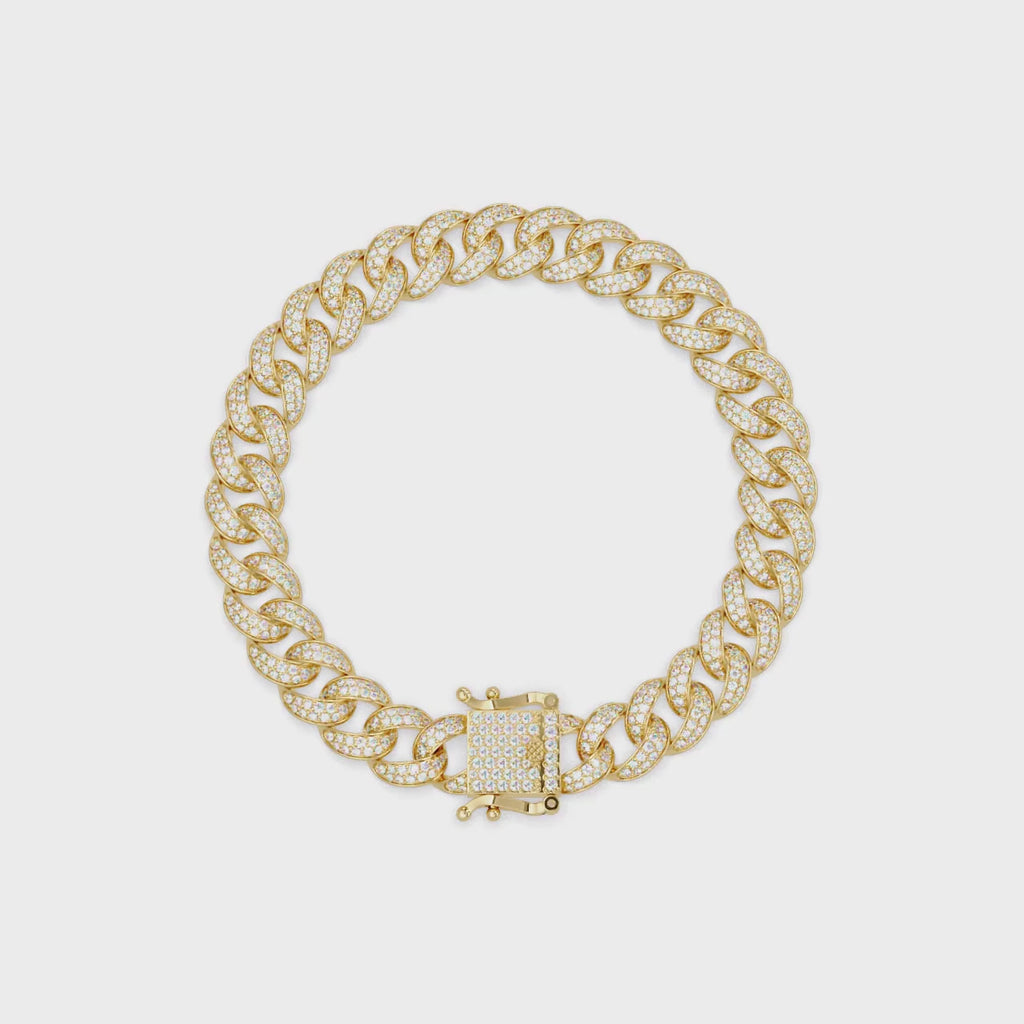 Iced Cuban Link Bracelet | Diamond-Studded Luxury Bracelet for Men & Women