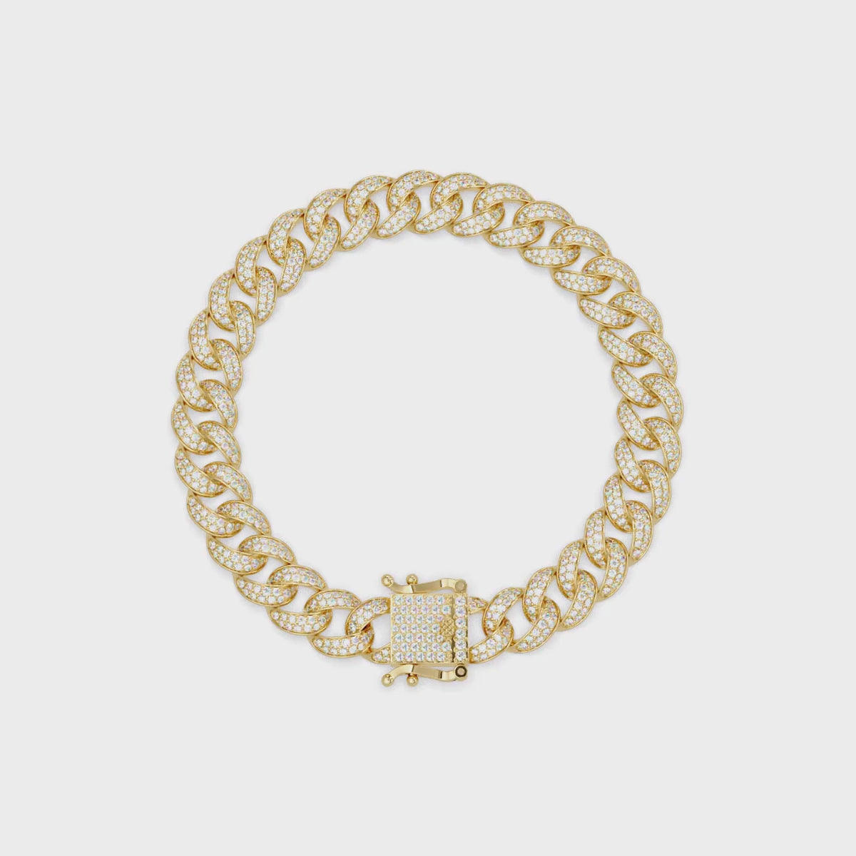Iced Cuban Link Bracelet | Diamond-Studded Luxury Bracelet for Men & Women
