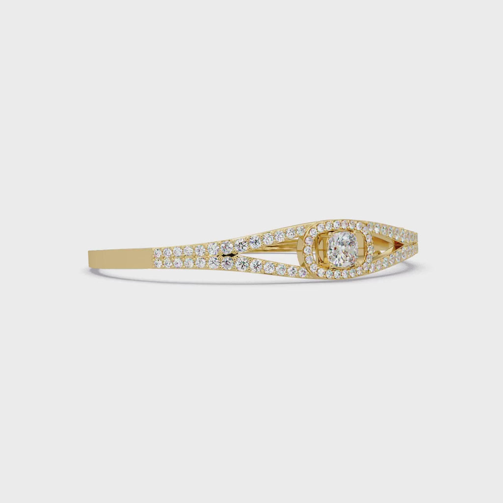 Open Cushion Halo Diamond Bracelet