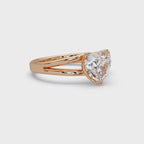 Heart Shape Diamond Split Shank Solitaire Engagement Ring