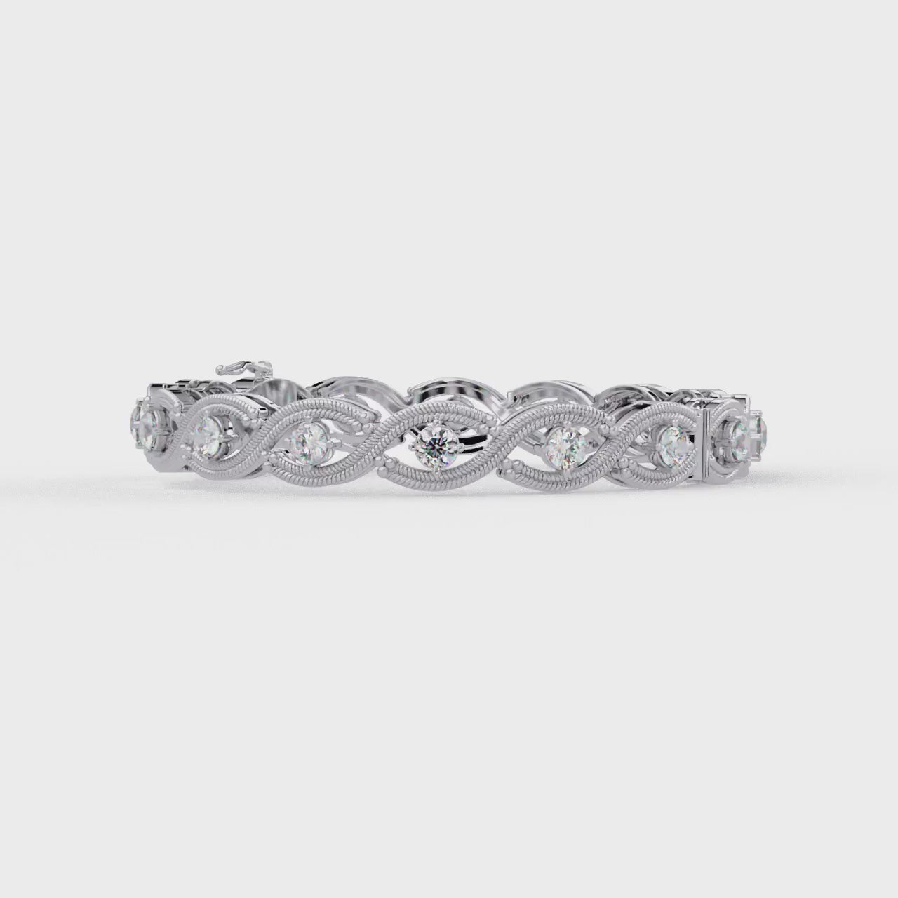 Round Diamond Open-Link Tennis Bracelet