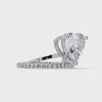 Heart Cut Diamond Bypass Engagement Ring