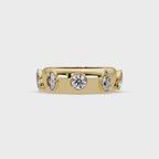 Modern Multi Shape Bezel Diamond Band Ring