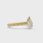 Twisted Rope Pear Diamond Solitaire Engagement Ring