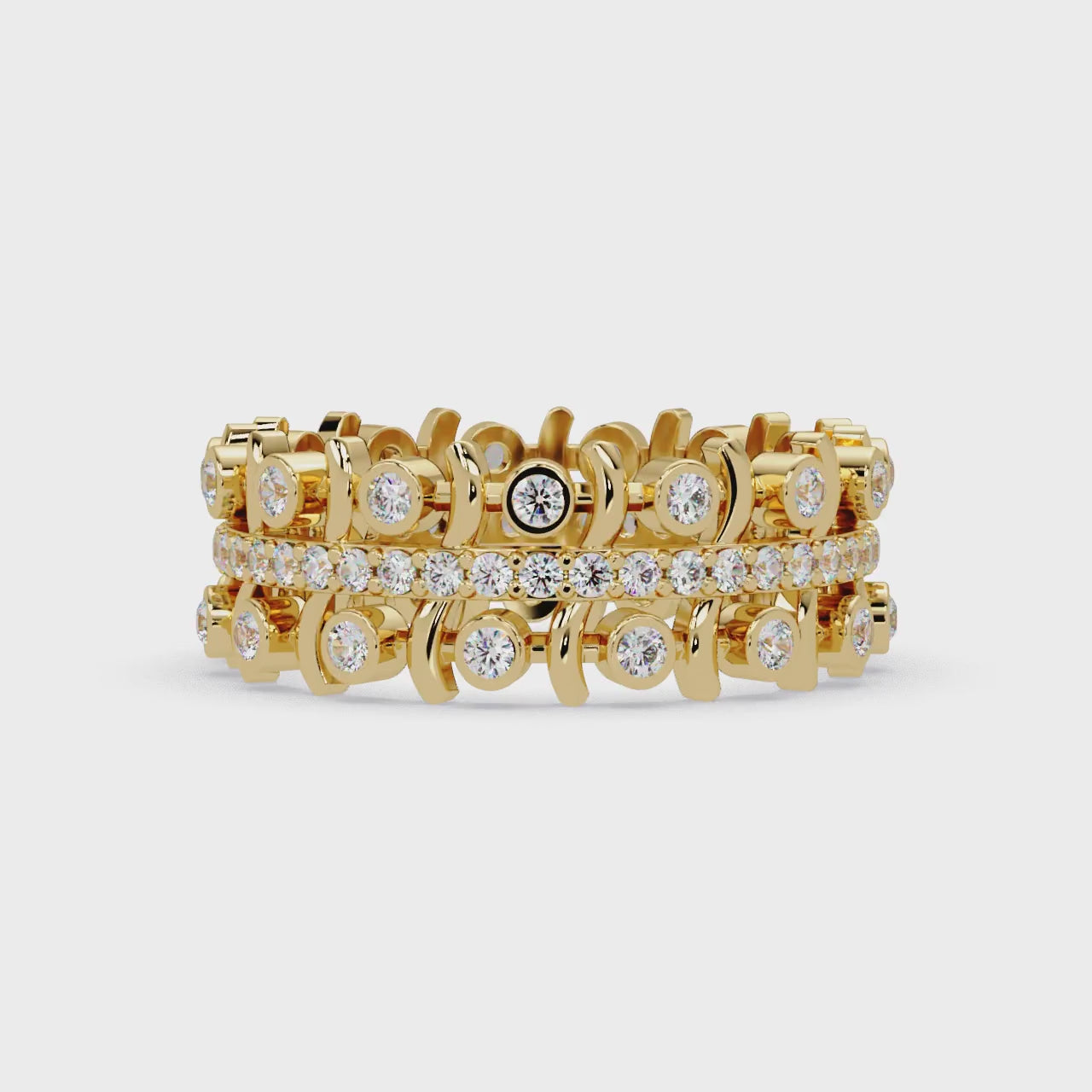 Multi-Shape Diamond Ornate Statement Ring