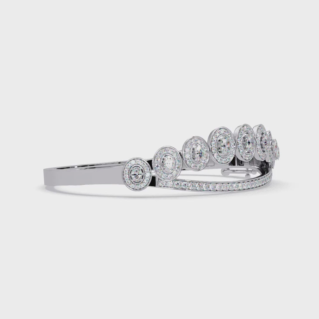 Minimalist Circle Diamond Bangle Bracelet for Women