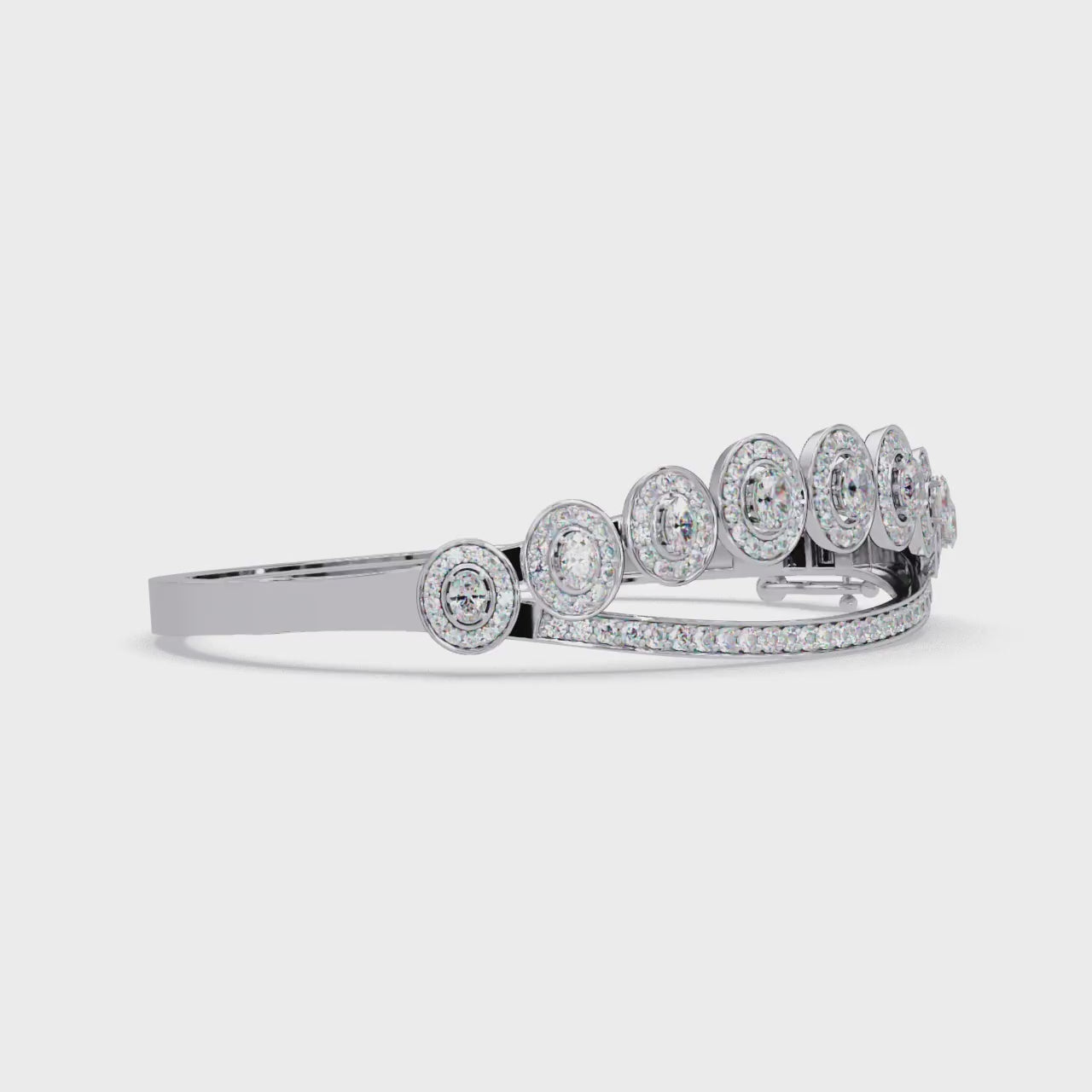 Minimalist Circle Diamond Bangle Bracelet for Women