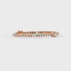 Pear Shape Halo Diamond Tennis Bracelet with Round Center Diamond