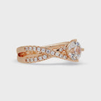 Round Cut Diamond Split Shank Engagement Ring