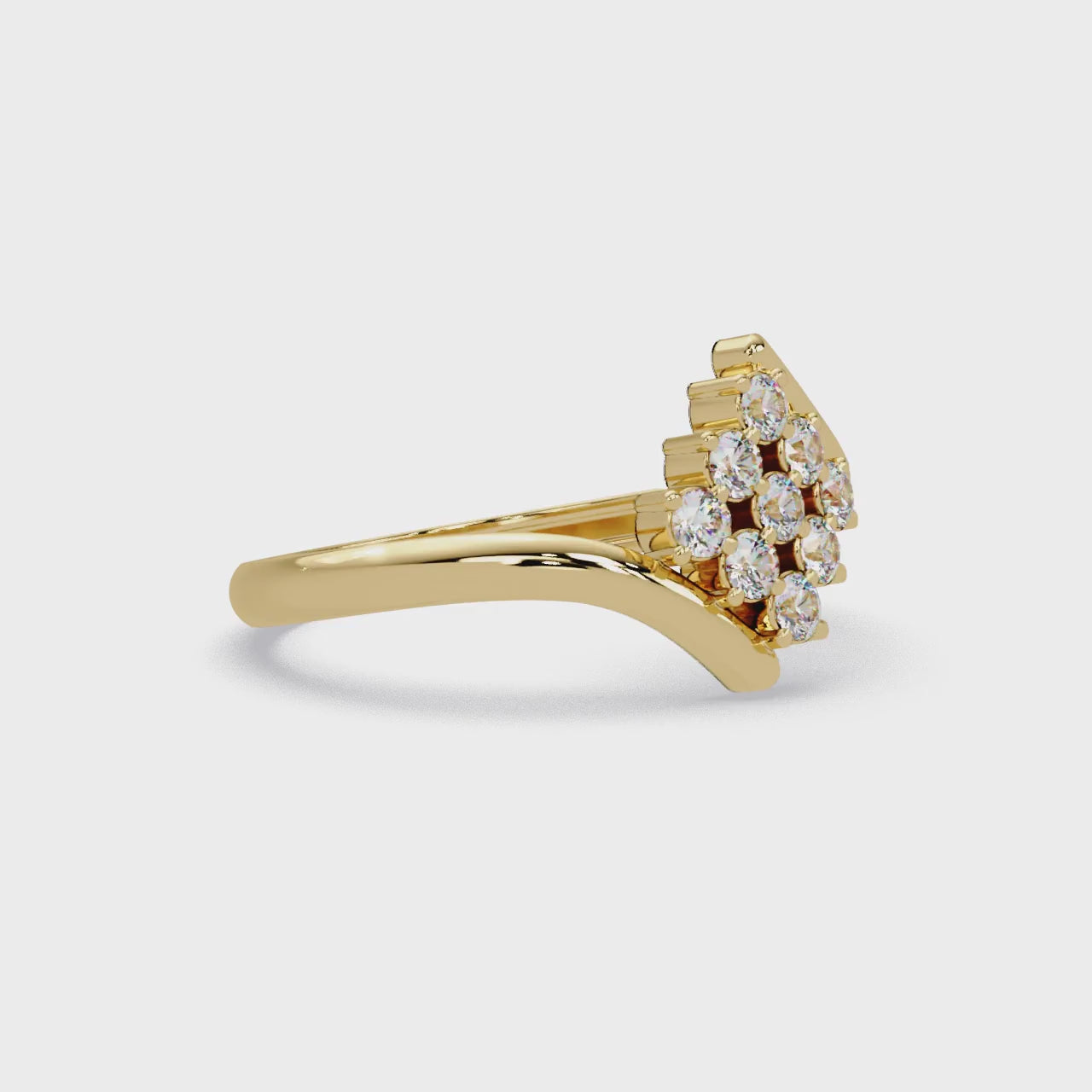 Round Diamond Cluster Engagement Ring
