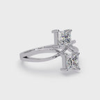 Princess Cut Bypass Diamond Ring | Infinity Twist Solitaire Ring