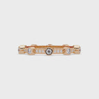 Round Cut Bezel Set Diamond Eternity Band in Gold