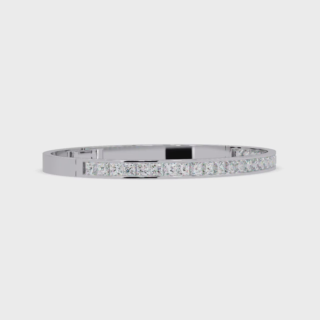 Princess Cut Diamond Tennis Bangle Bracelet