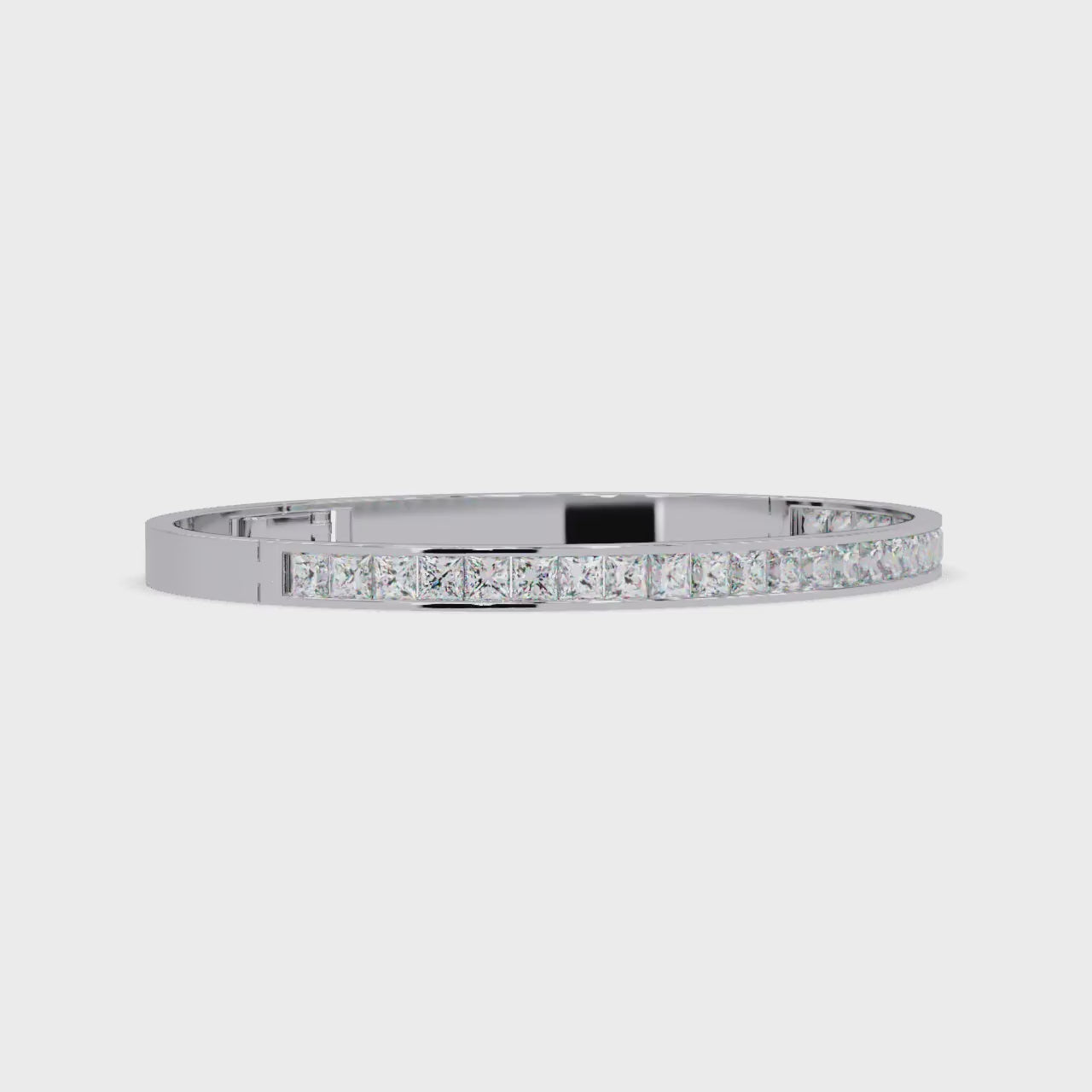 Princess Cut Diamond Tennis Bangle Bracelet