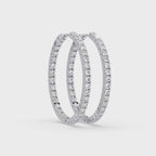 Classic Diamond Hoop Earrings – Round Cut