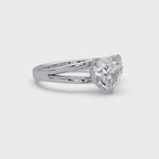 Heart Shape Diamond Split Shank Solitaire Engagement Ring