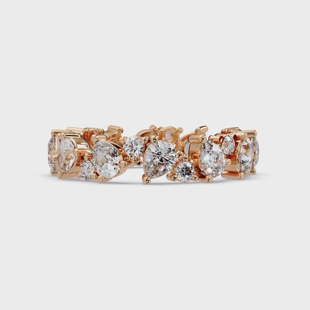 Pear & Round Cut Diamond Ladies Ring