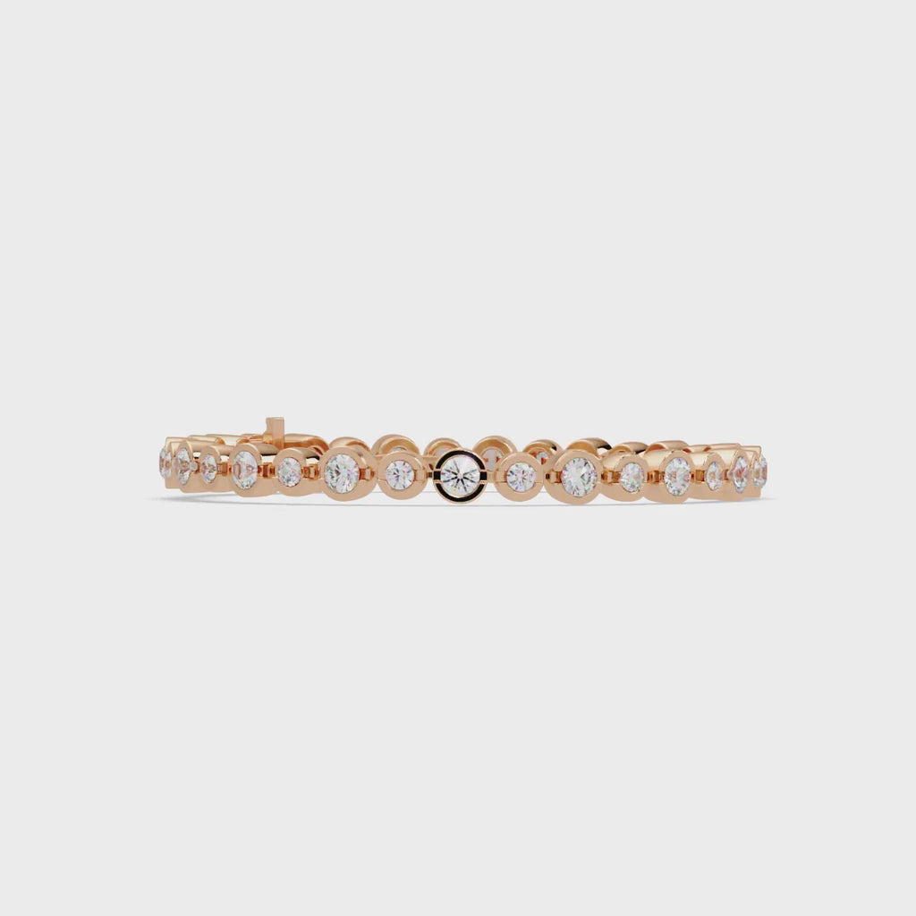 Bezel Set Round Diamond Tennis Bracelet