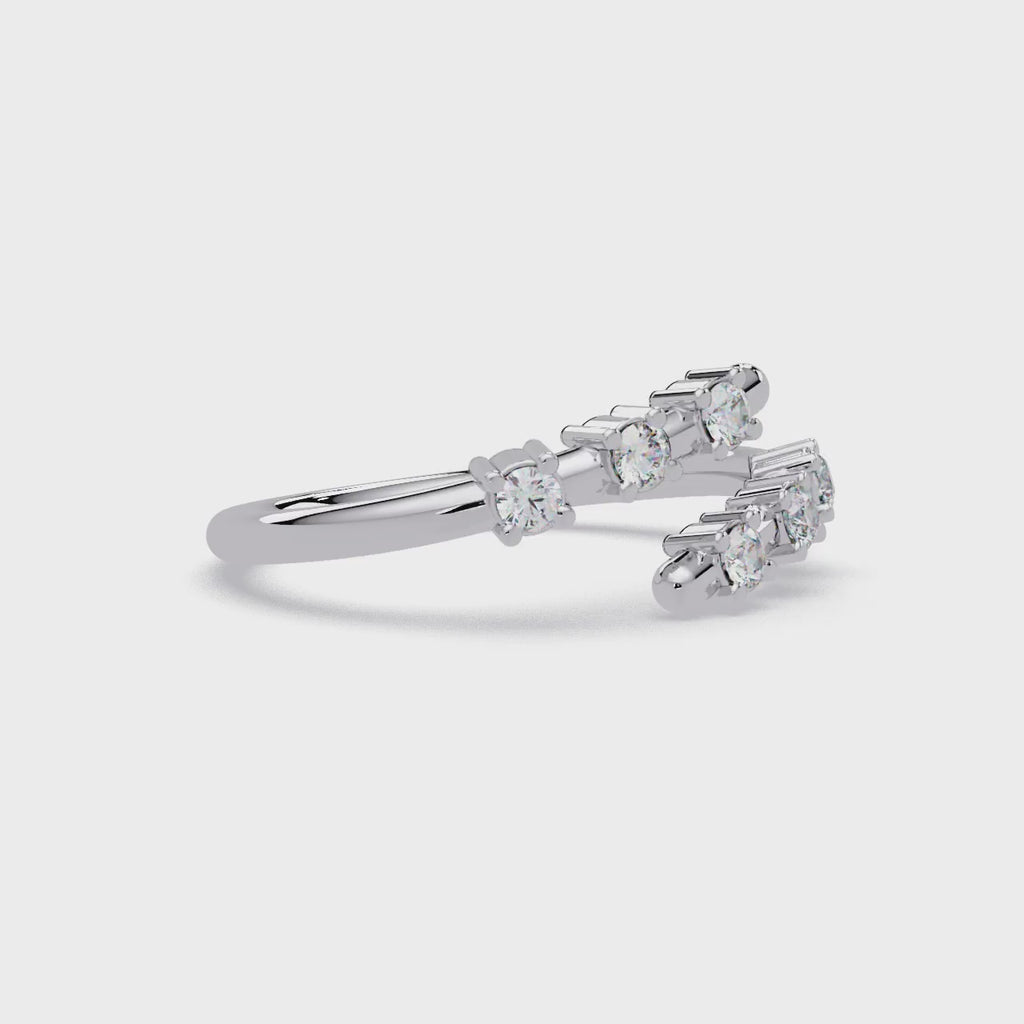 Round Cut Diamond Open Wrap Ring