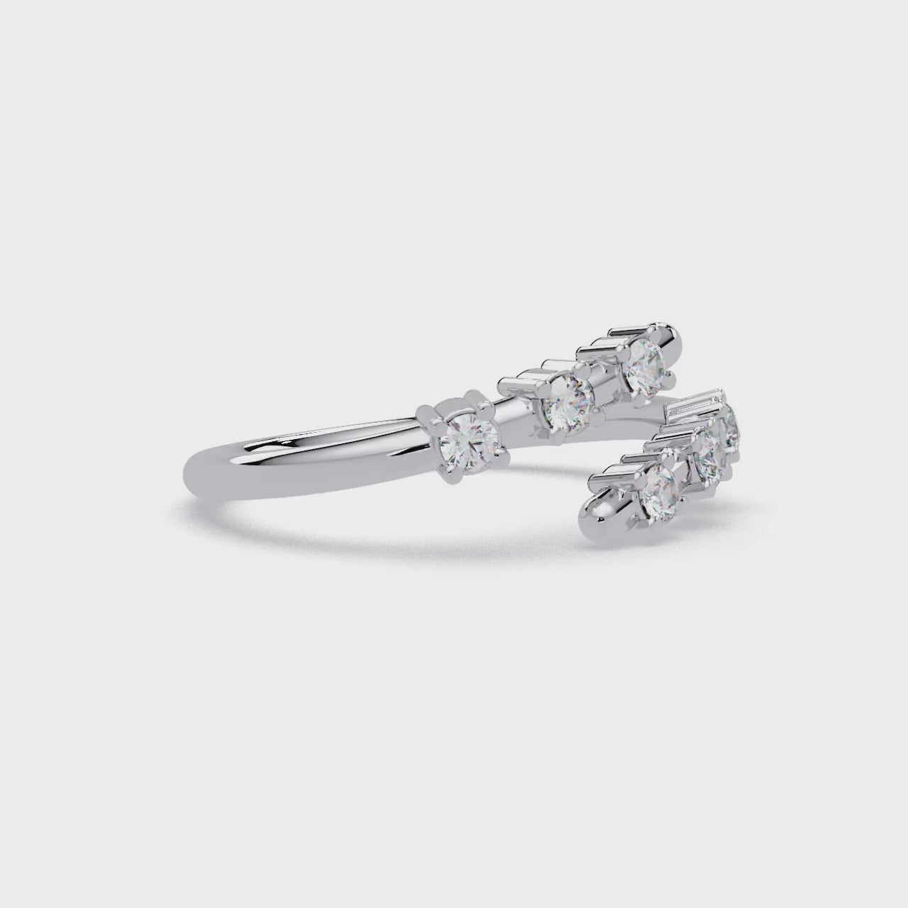 Round Cut Diamond Open Wrap Ring