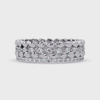 Artisan Crown Motif Multi-Row Diamond Statement Ring