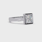 Modern Bezel Set Princess Cut Diamond Ring