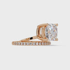 Cushion Square & Round Cut Diamond Bypass Engagement Ring