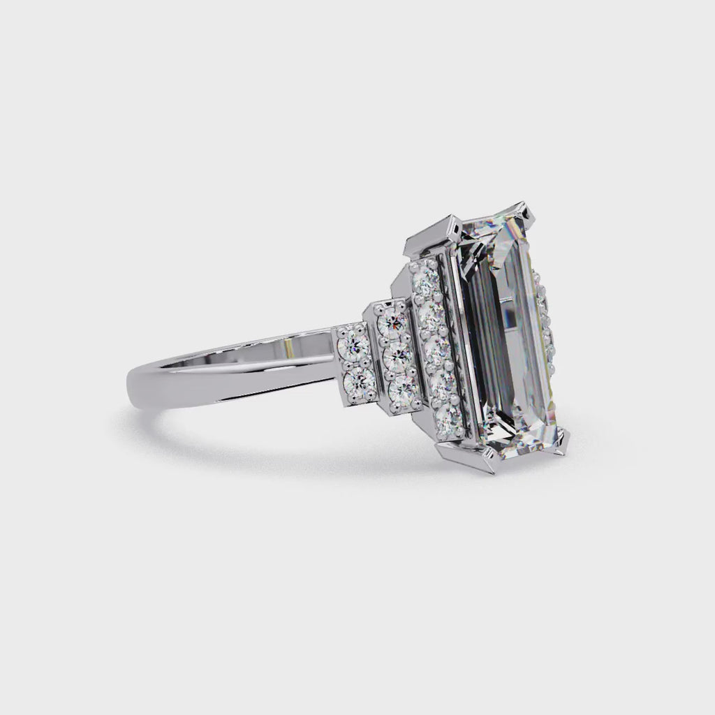 Artisan East-West Emerald Cut Diamond Ring