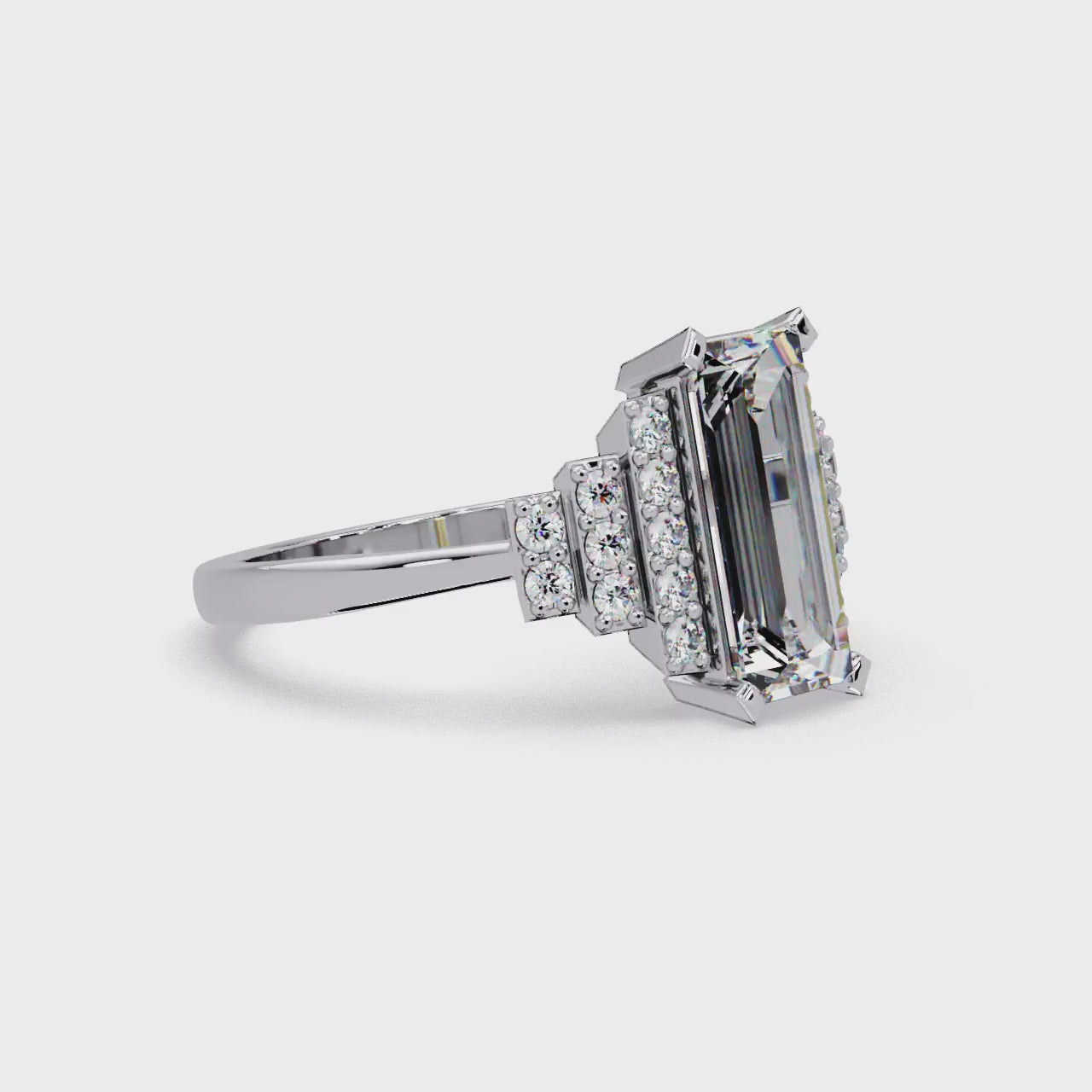 Artisan East-West Emerald Cut Diamond Ring