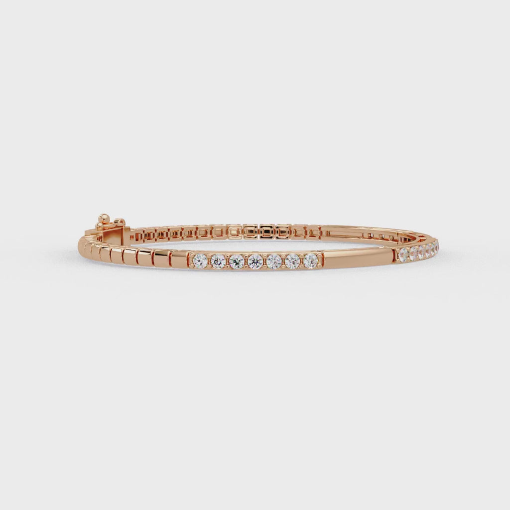 Classic Round Diamond Bar Tennis Bracelet