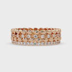 Artisan Crown Motif Multi-Row Diamond Statement Ring