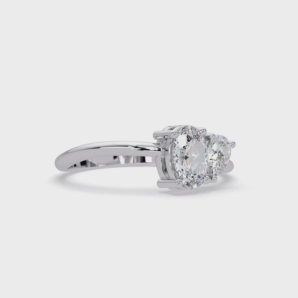 Pear & Oval Diamond Toi et Moi Engagement Ring