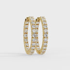 Classic Diamond Hoop Earrings – Round Cut