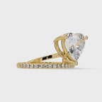 Heart Cut Diamond Bypass Engagement Ring