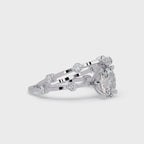 Celestial Floating Diamond Solitaire Ring with Bezel Accent Stones