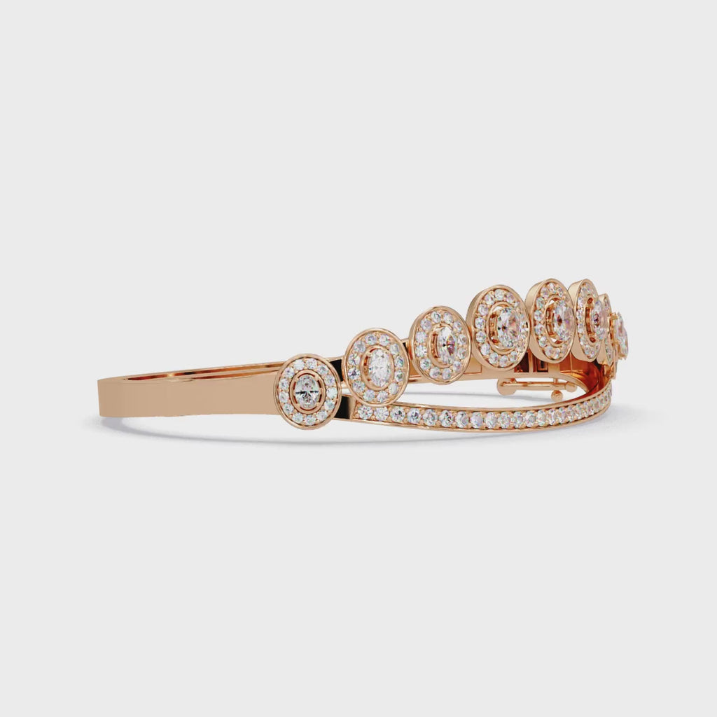 Minimalist Circle Diamond Bangle Bracelet for Women
