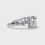 Customizable Princess Cut Diamond Ring with Round & Marquise Accent Stones