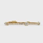 Asscher Diamond Station Tennis Bracelet