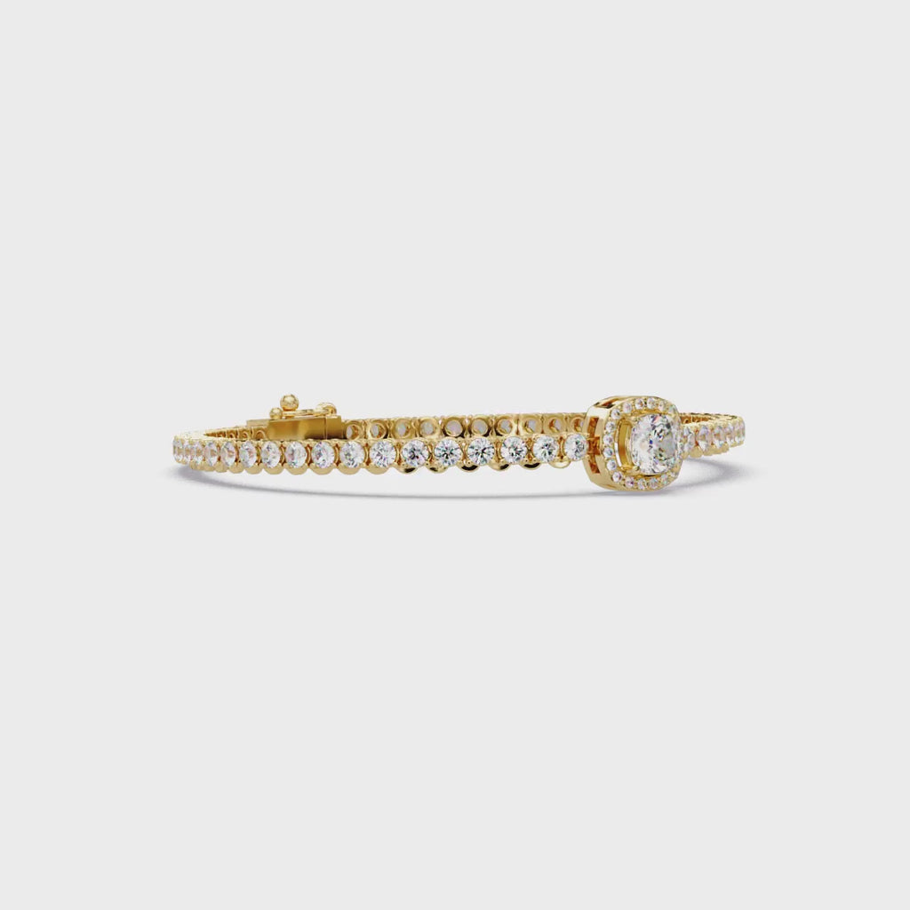 Diamond Halo Tennis Bracelet