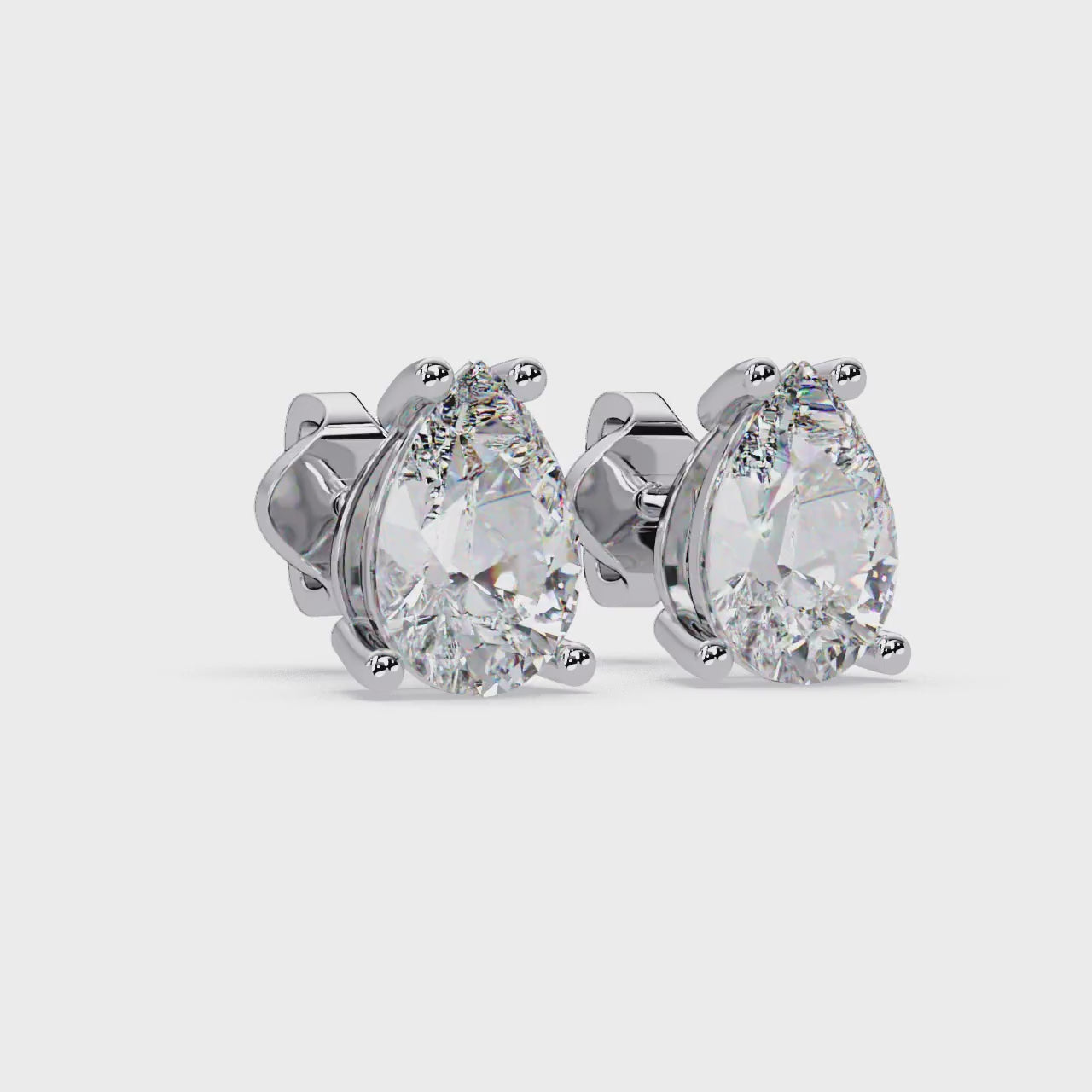 Classic Pear Cut Diamond Stud Earrings