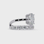 Modern Floating Solitaire Bypass Ring