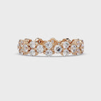 Double Row Alternating Round Cut Diamond Ring