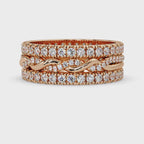Round Cut Diamond Multi-Row Band Ladies Ring