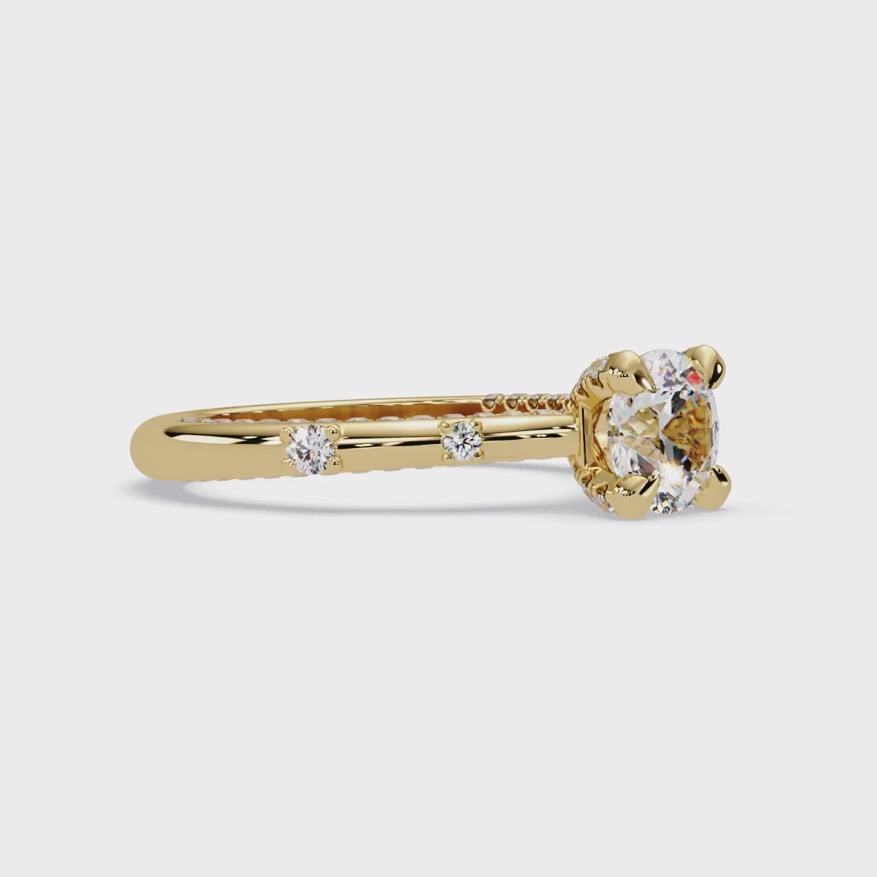 Floating Prong Solitaire Diamond Ring