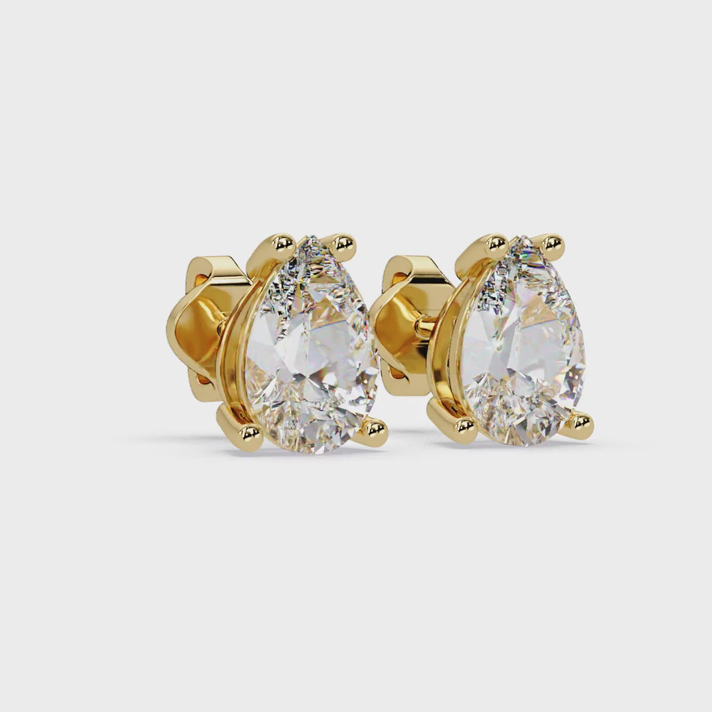 Classic Pear Cut Diamond Stud Earrings