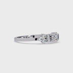 Customizable Baguette & Round Diamond Engagement Ring | Three-Stone Ring