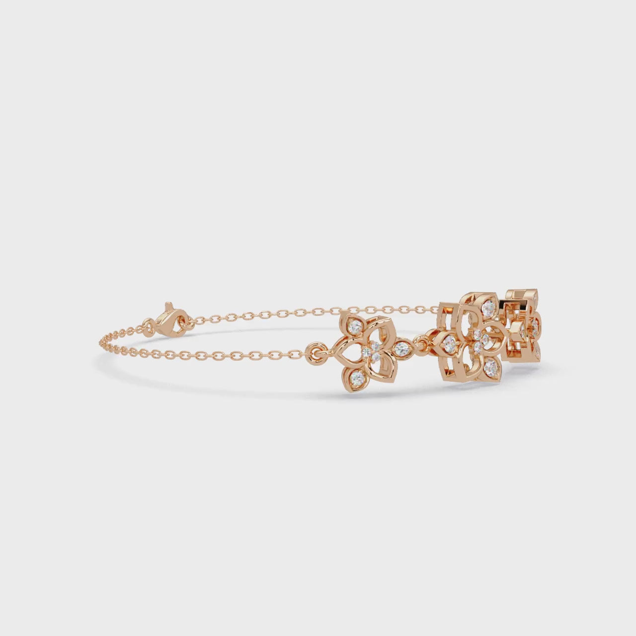 Floral Diamond Station Bracele