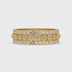 Radiant Cut Diamond Floral Eternity Band Ring